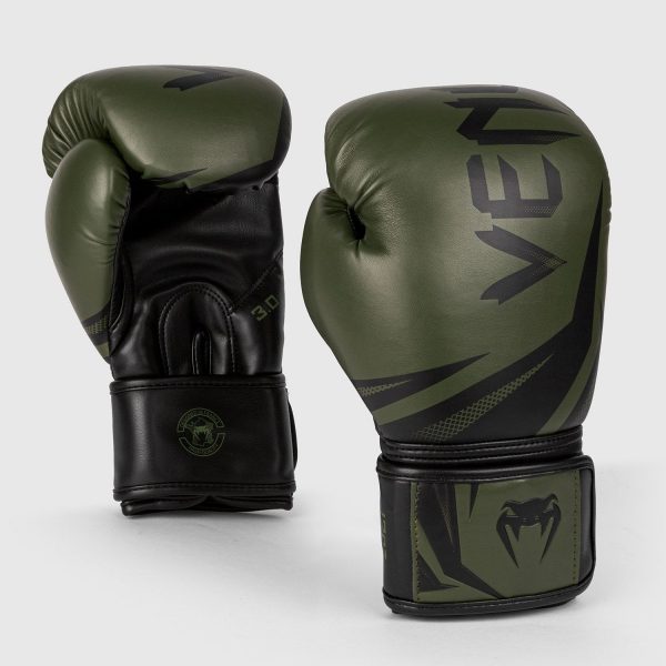 VENUM CHALLENGER 3.0 BOXING GLOVES - KHAKI/BLACK