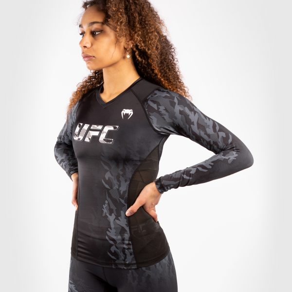 UFC VENUM AUTHENTIC FIGHT WEEK WOMEN'S PERFORMANCE LONG SLEEVE RASHGUARD - BLACK
