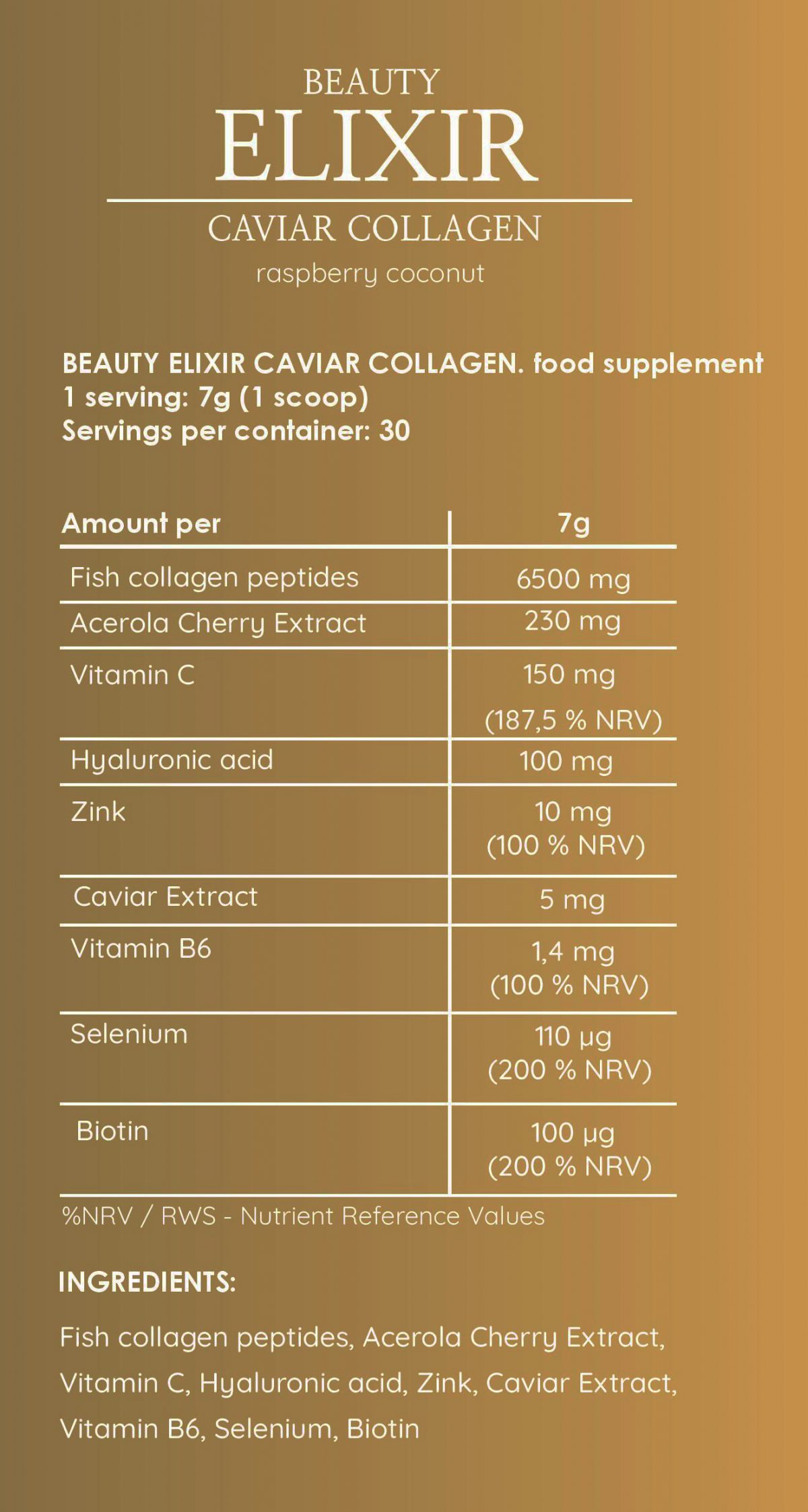 BEAUTY ELIXIR CAVIAR COLLAGEN 270 gr. - Image 2