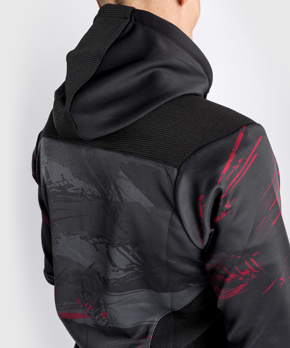 UFC VENUM AUTHENTIC FIGHT WEEK MEN’S 2.0 ZIPPED HOODIE - BLACK/RED - Image 6
