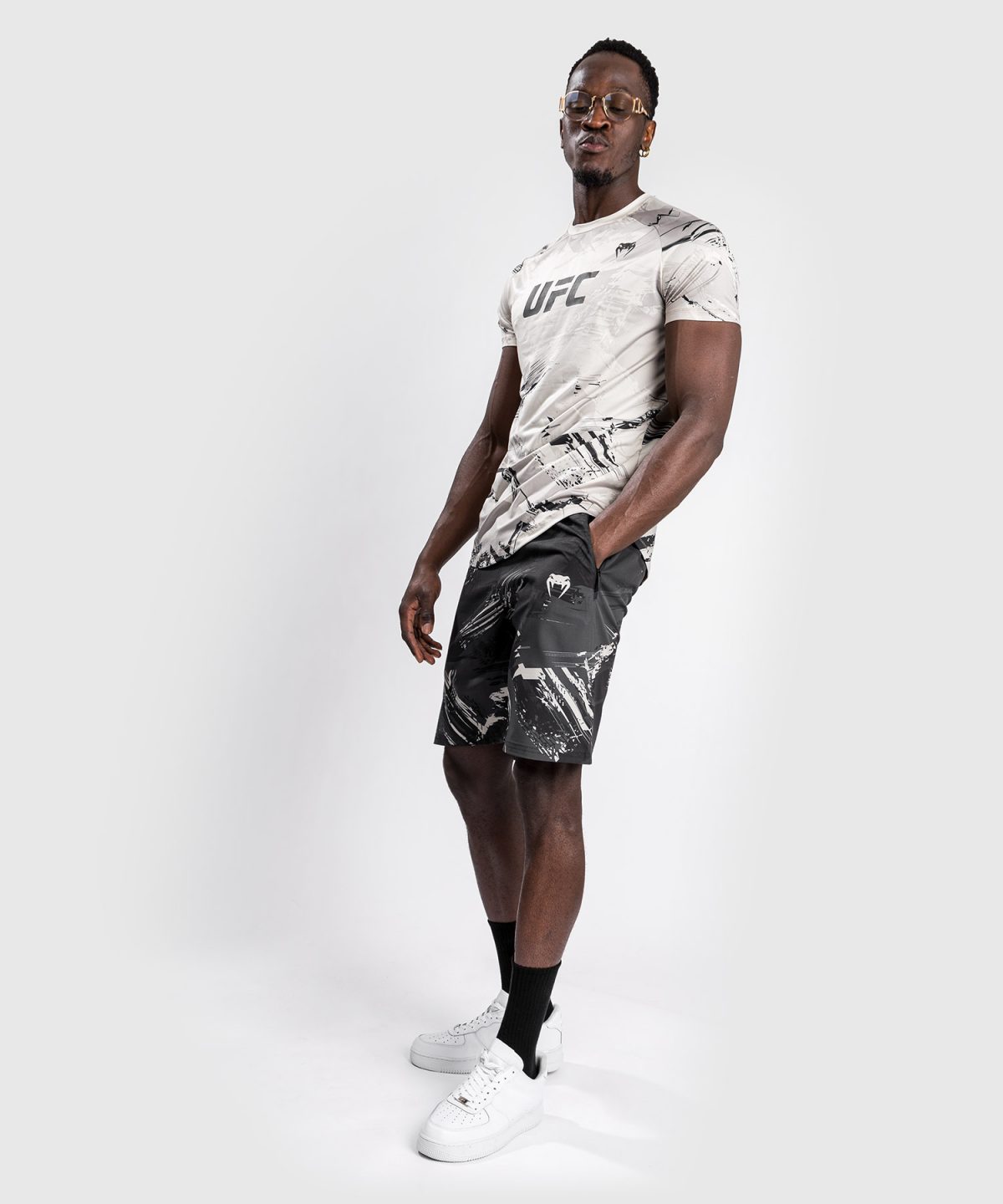 UFC VENUM AUTHENTIC FIGHT WEEK MEN’S 2.0 PERFORMANCE SHORT - BLACK/SAND - Image 2