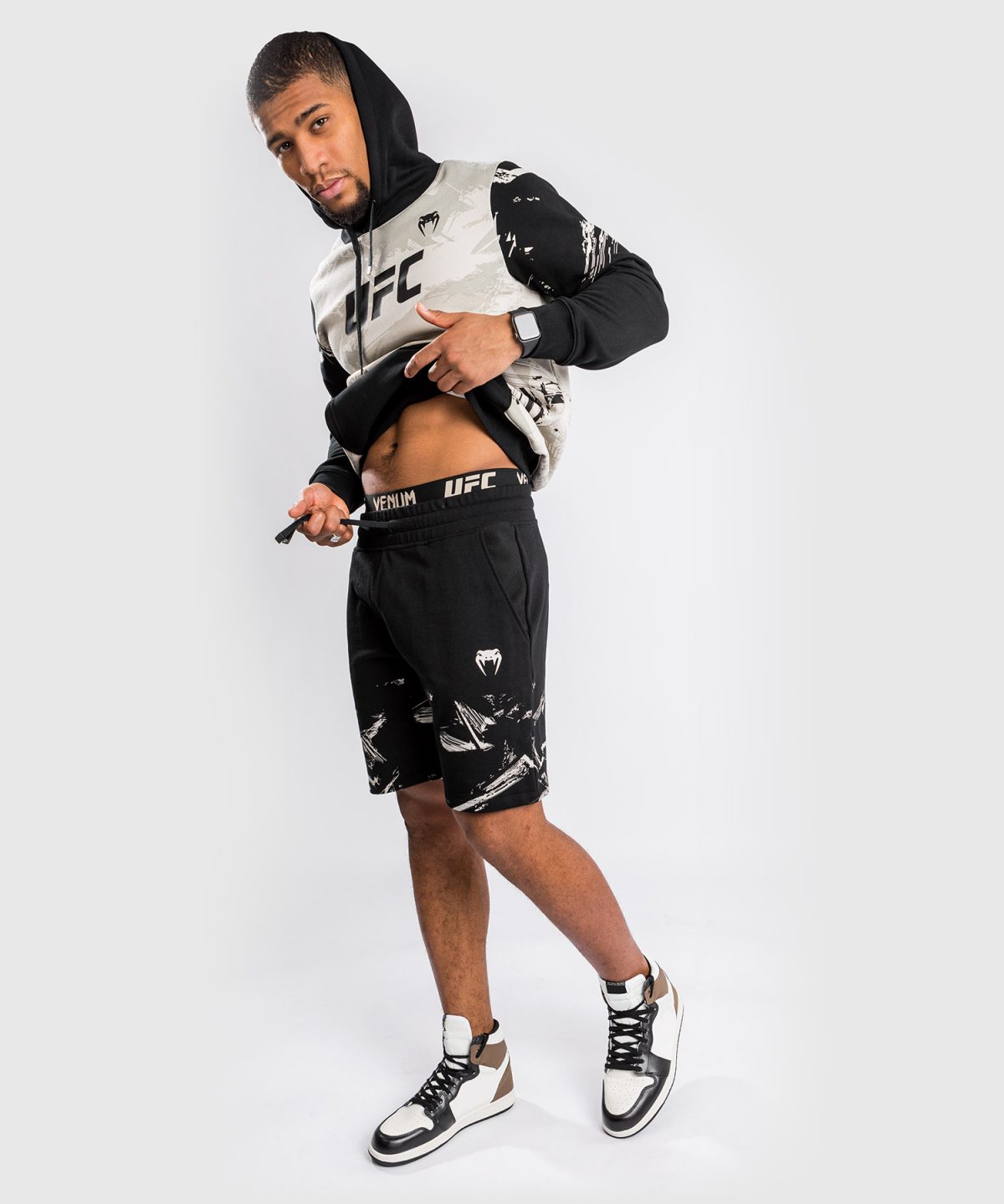UFC VENUM AUTHENTIC FIGHT WEEK MEN’S 2.0 SHORT - BLACK/SAND - Image 2