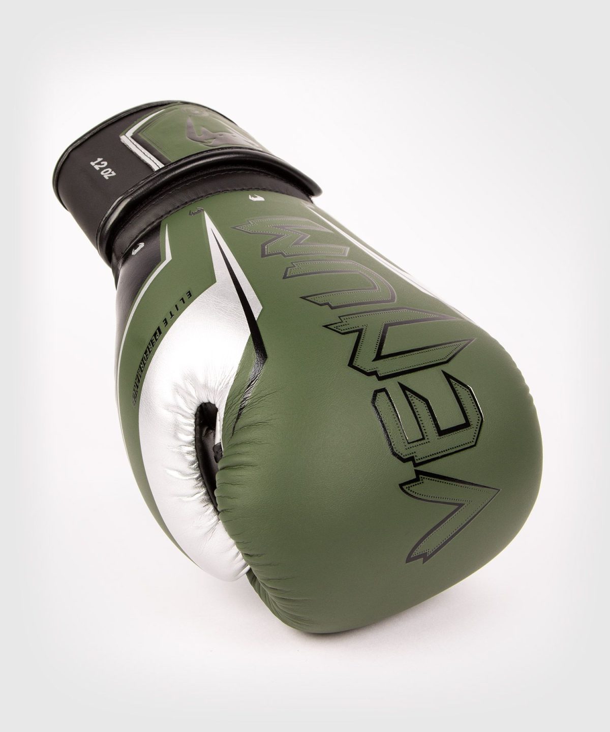VENUM ELITE EVO BOXING GLOVES - KHAKI/SILVER - Image 4