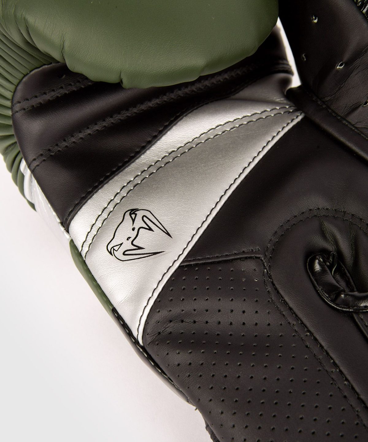 VENUM ELITE EVO BOXING GLOVES - KHAKI/SILVER - Image 2
