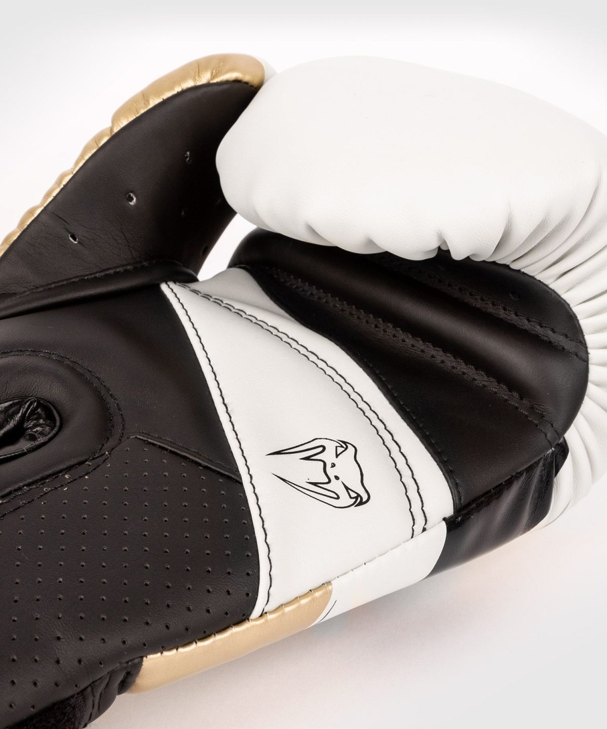 Venum Elite Evo Boxing Gloves - White/Gold - Image 3