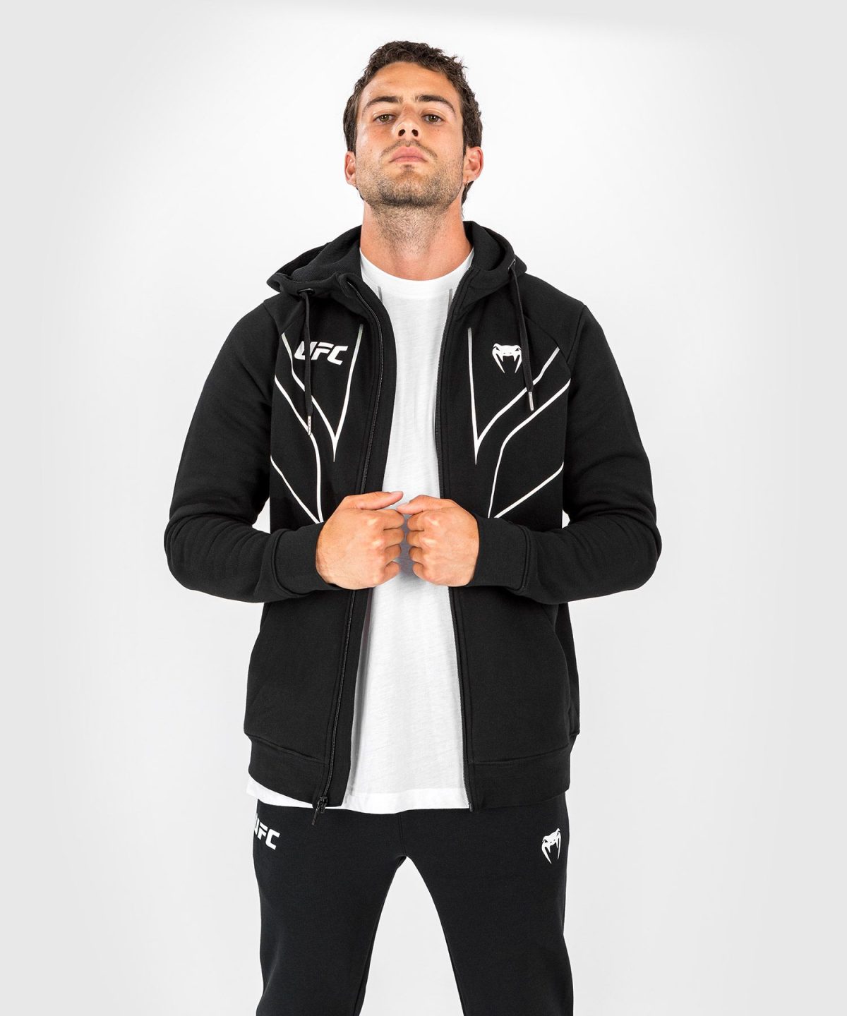 UFC VENUM FIGHT NIGHT 2.0 REPLICA MEN'S FULL ZIP HOODIE - BLACK - Image 2