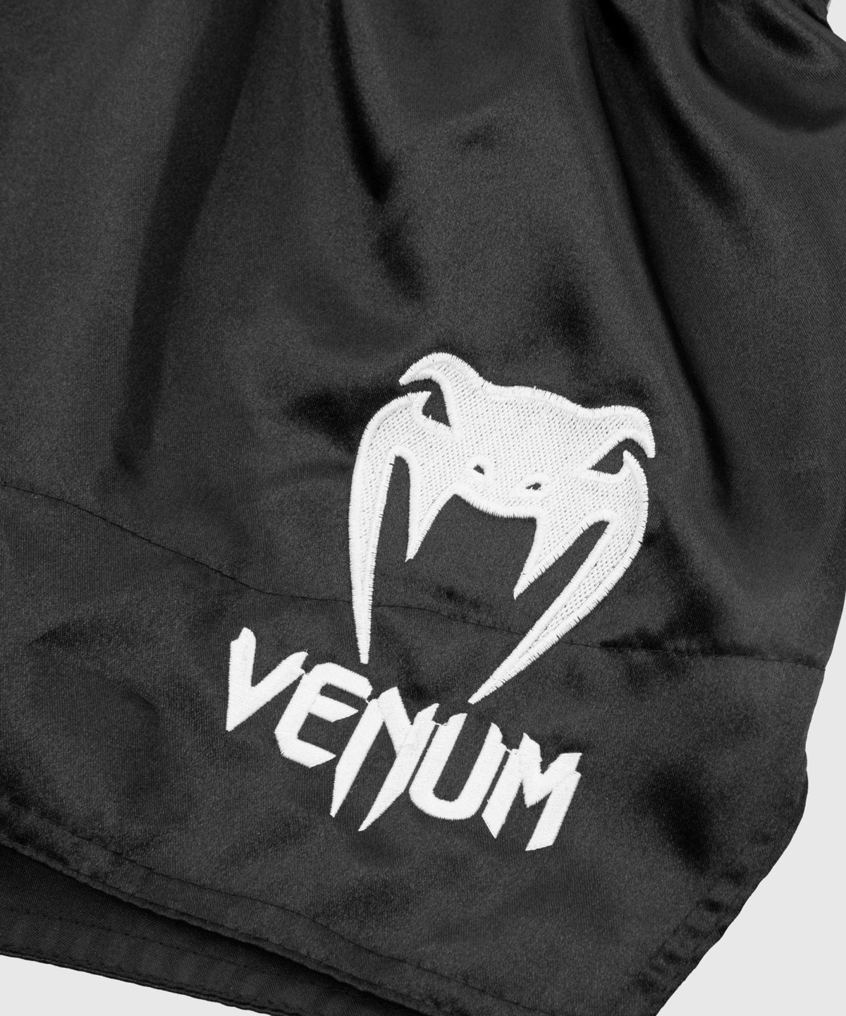 VENUM MUAY THAI SHORTS CLASSIC - BLACK/WHITE - Image 4