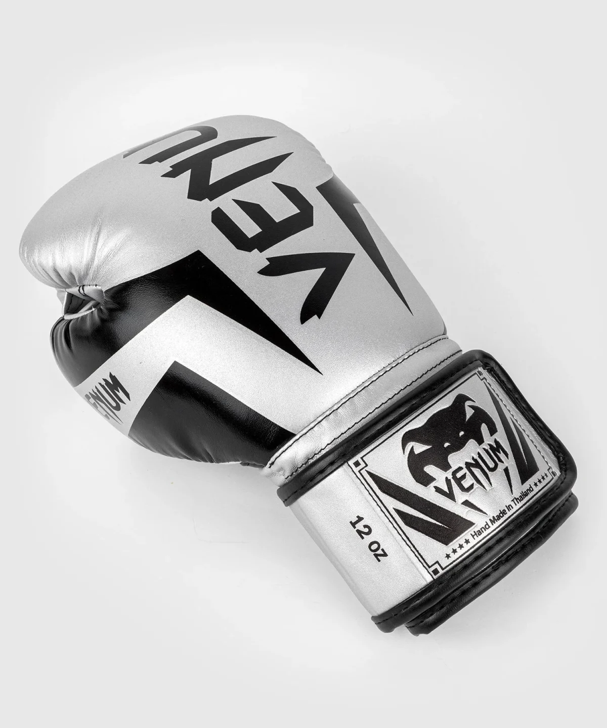 Venum Elite Boxing Gloves - Silver/Black - Image 4