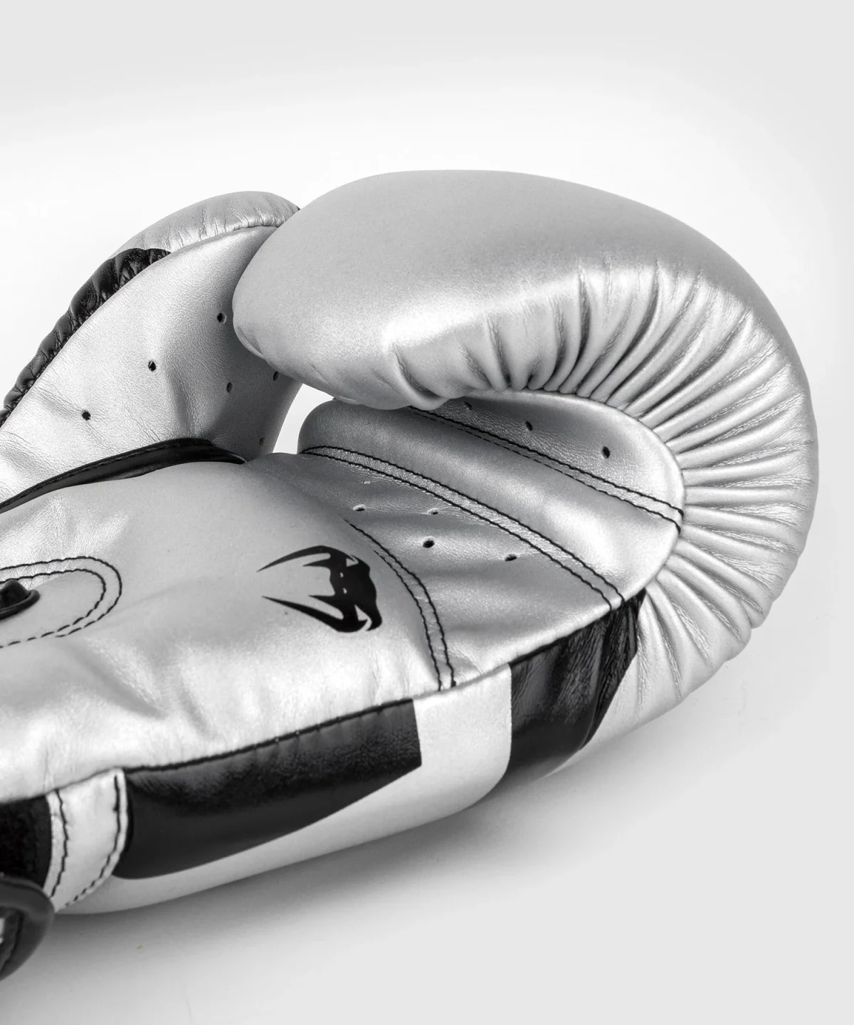 Venum Elite Boxing Gloves - Silver/Black - Image 6