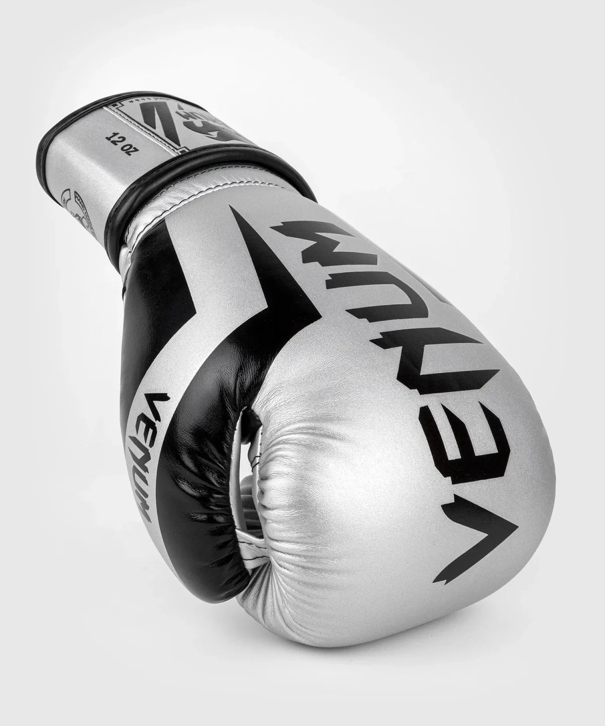 Venum Elite Boxing Gloves - Silver/Black - Image 8