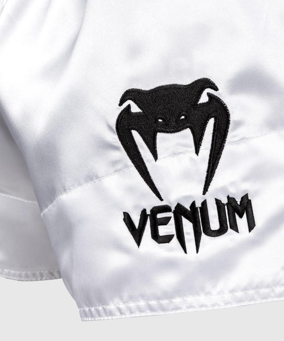 Venum Classic Muay Thai Shorts - White/Black - Image 2