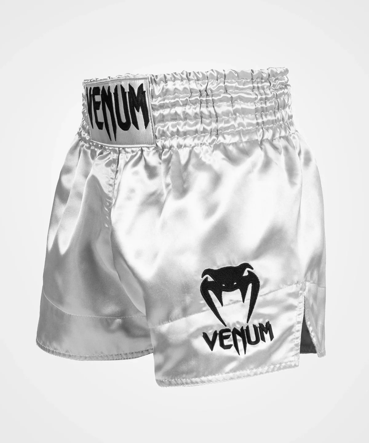 VENUM CLASSIC MUAY THAI SHORTS - SILVER/BLACK - Image 2