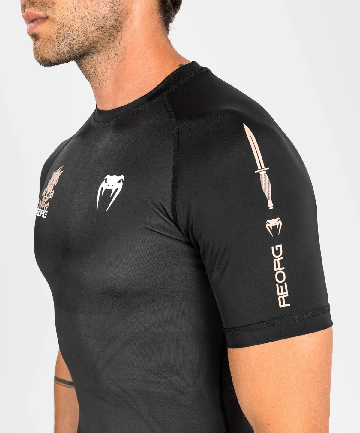 Venum Reorg Rashguard - Short Sleeves - Black - Image 7