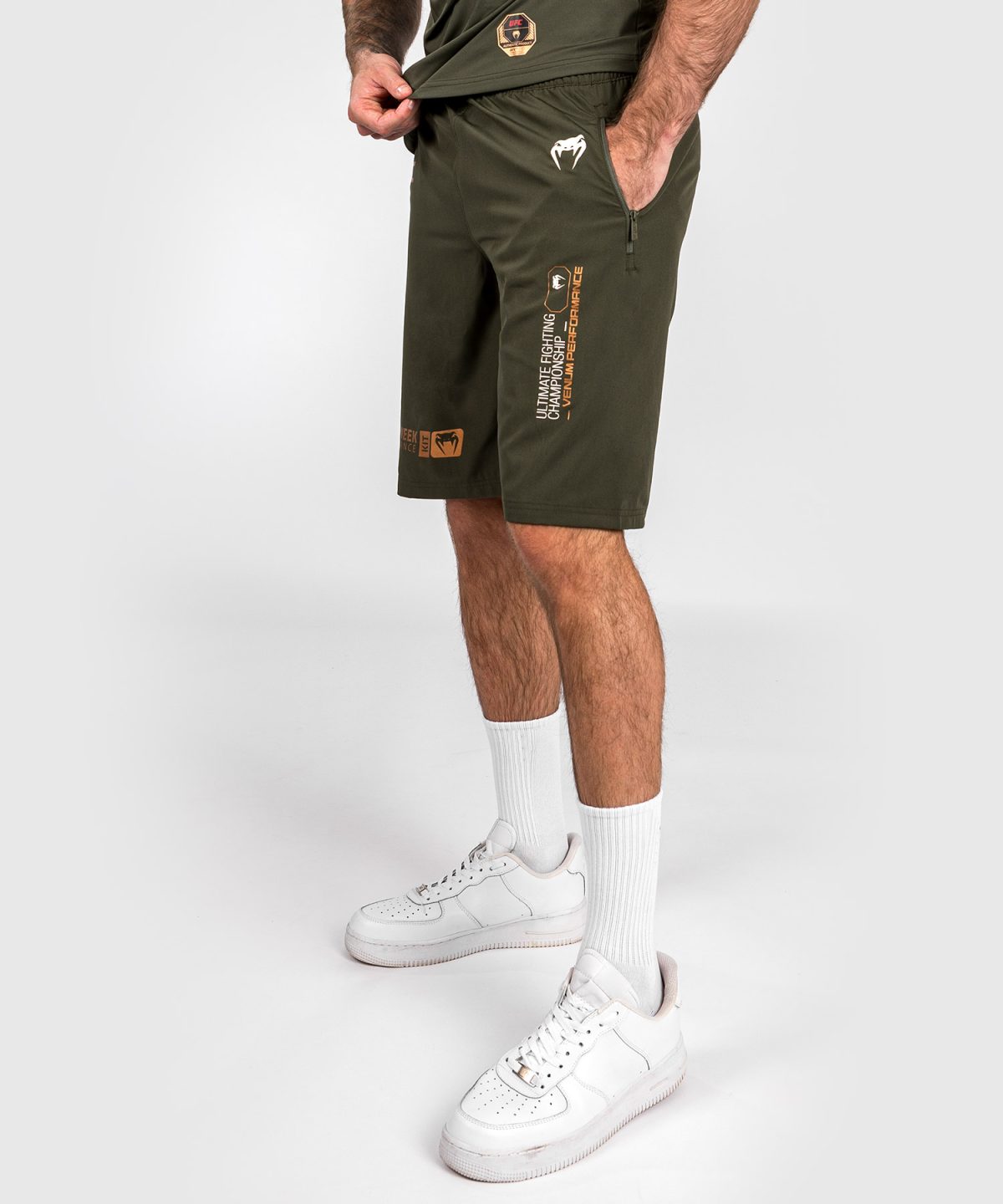UFC Adrenaline by Venum Fight Week Men’s Performance Shorts - khaki - bronze - Image 3