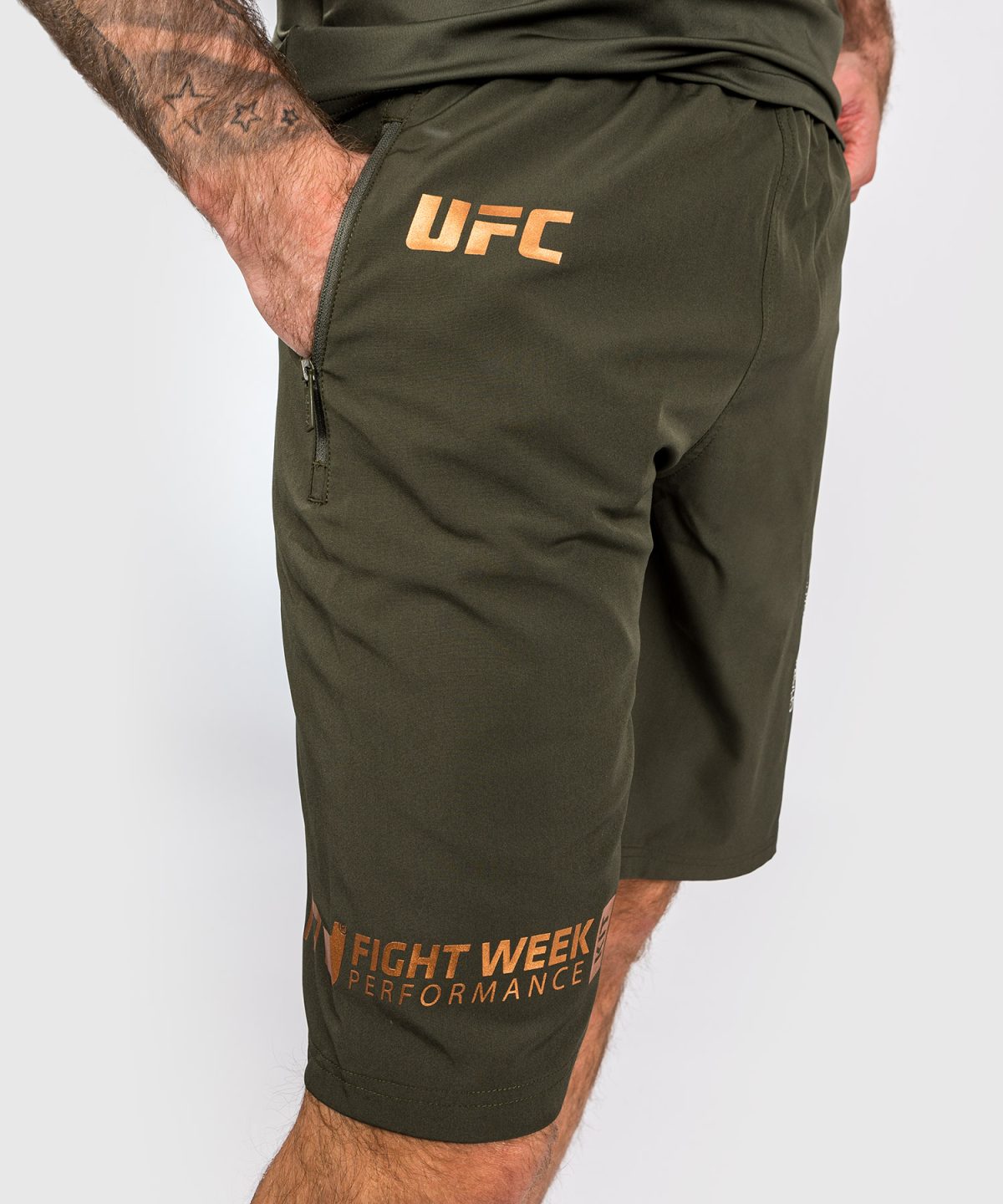 UFC Adrenaline by Venum Fight Week Men’s Performance Shorts - khaki - bronze - Image 5