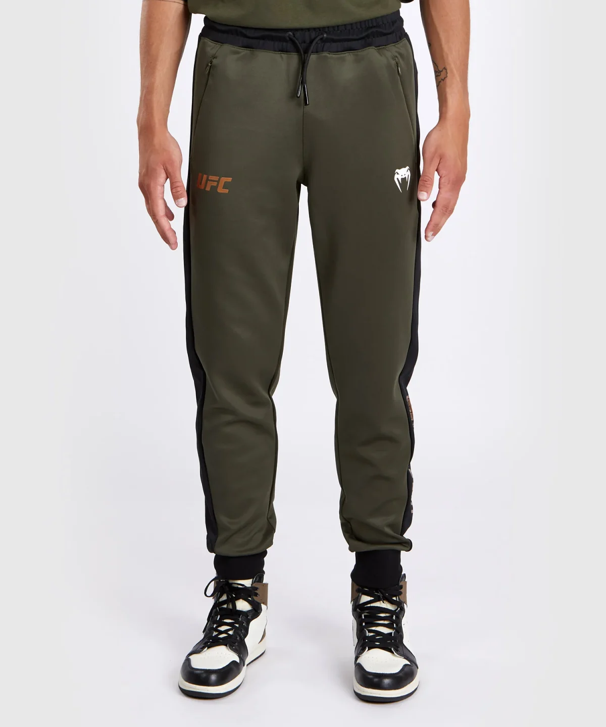 UFC Adrenaline by Venum Fight Week Men’s Performance Jogging Pants - Khaki/Bronze - Image 5