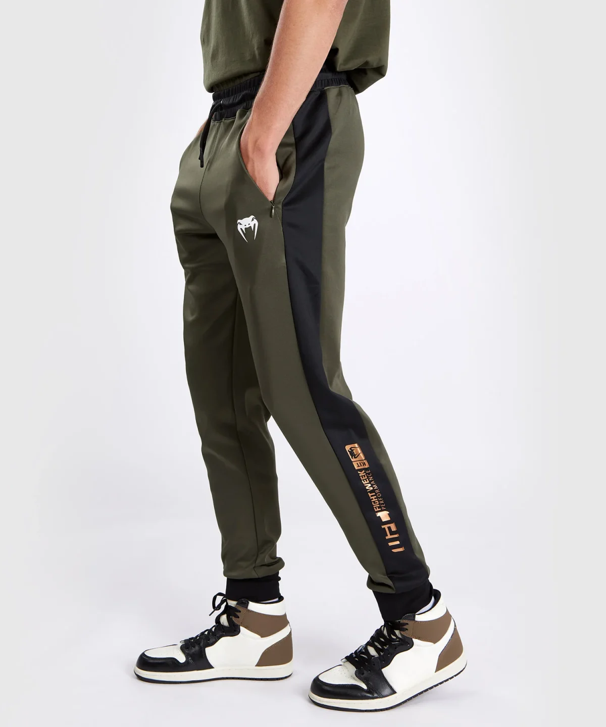 UFC Adrenaline by Venum Fight Week Men’s Performance Jogging Pants - Khaki/Bronze - Image 7