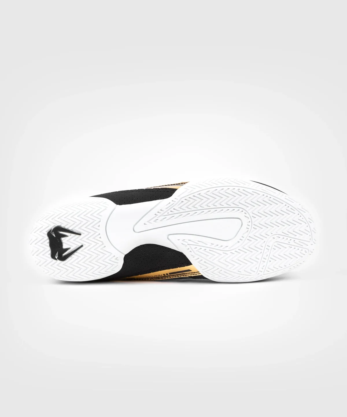 Venum Elite Boxing Shoes - Black/White/Gold - Image 5