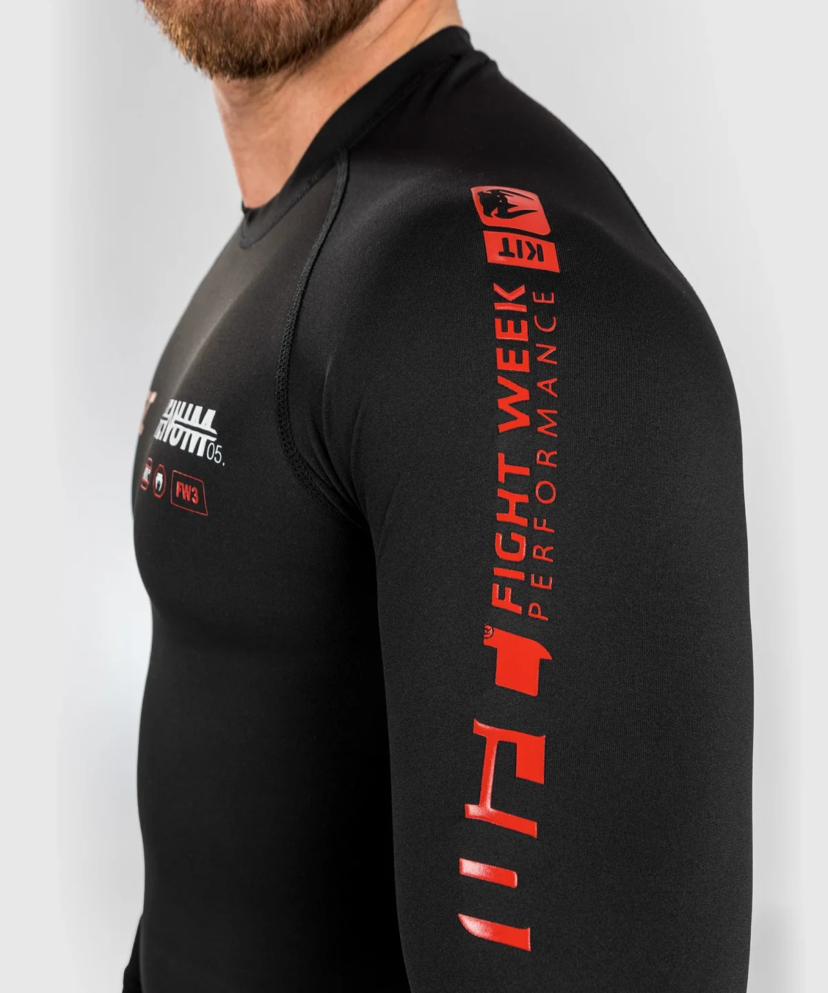UFC Adrenaline by Venum Fight Week Men’s Performance Long-sleeve Rashguard - Black - Image 4