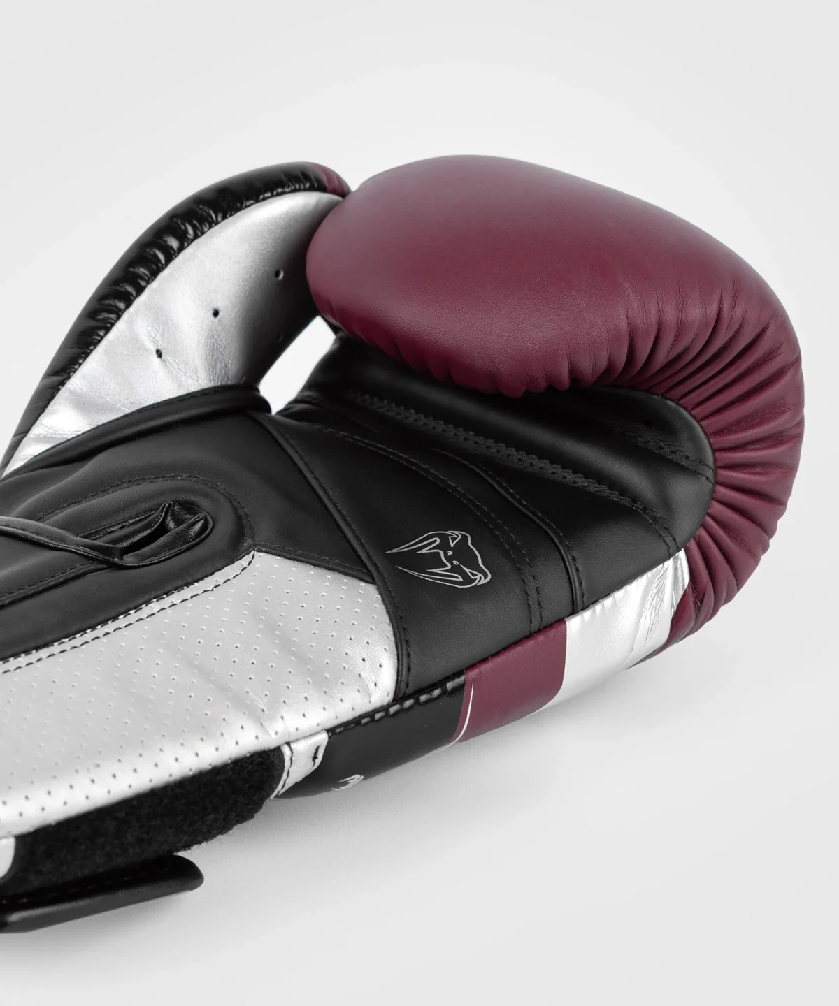 Venum Elite Evo Boxing Gloves - Burgundy/Silver - Image 6