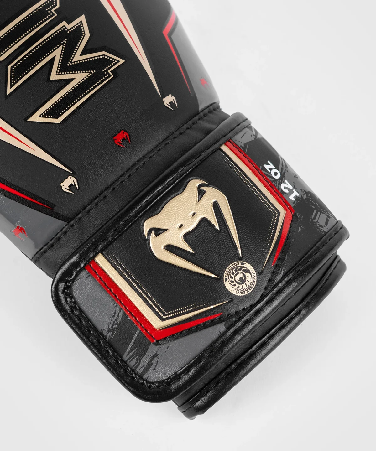 Venum Elite Evo Boxing Gloves - Black/Gold/Red - Image 4