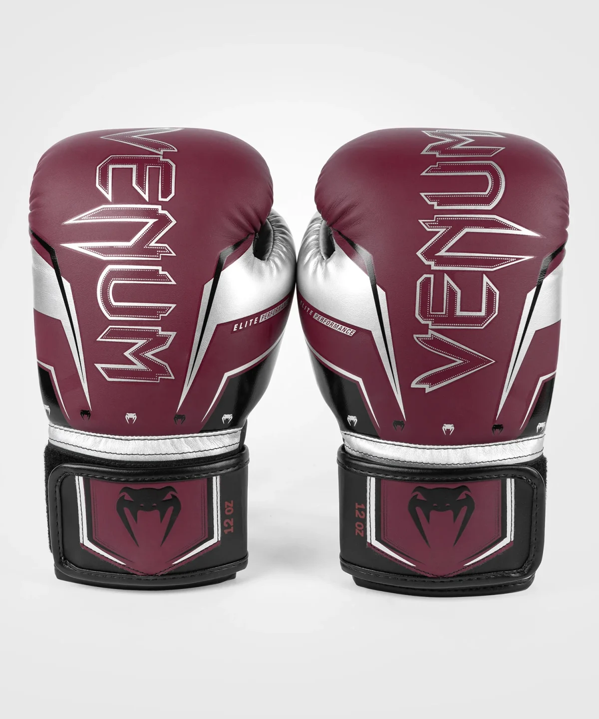 Venum Elite Evo Boxing Gloves - Burgundy/Silver - Image 3