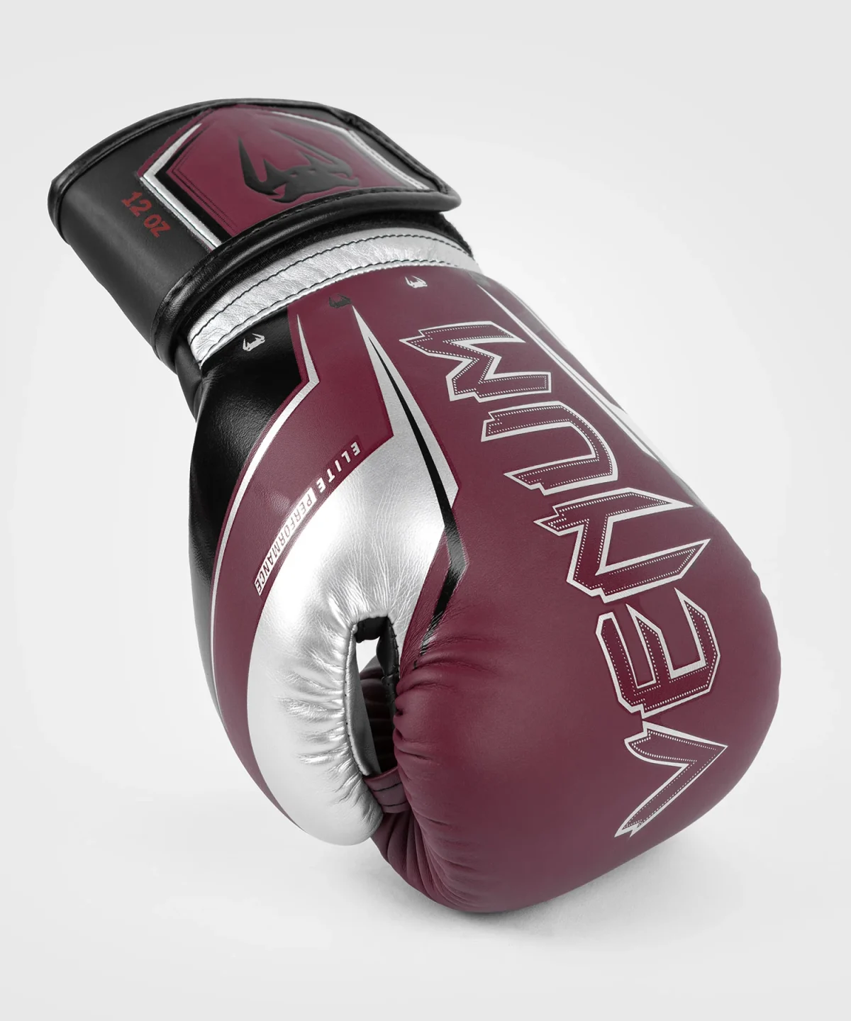 Venum Elite Evo Boxing Gloves - Burgundy/Silver - Image 5
