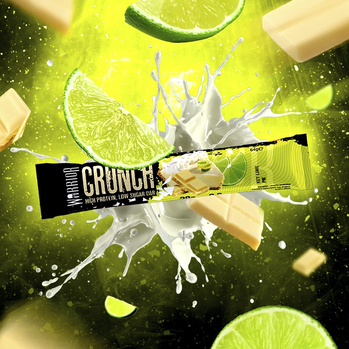 Warrior CRUNCH Protein Bar 64 gr. (вкус на пита од лимета) - Image 3