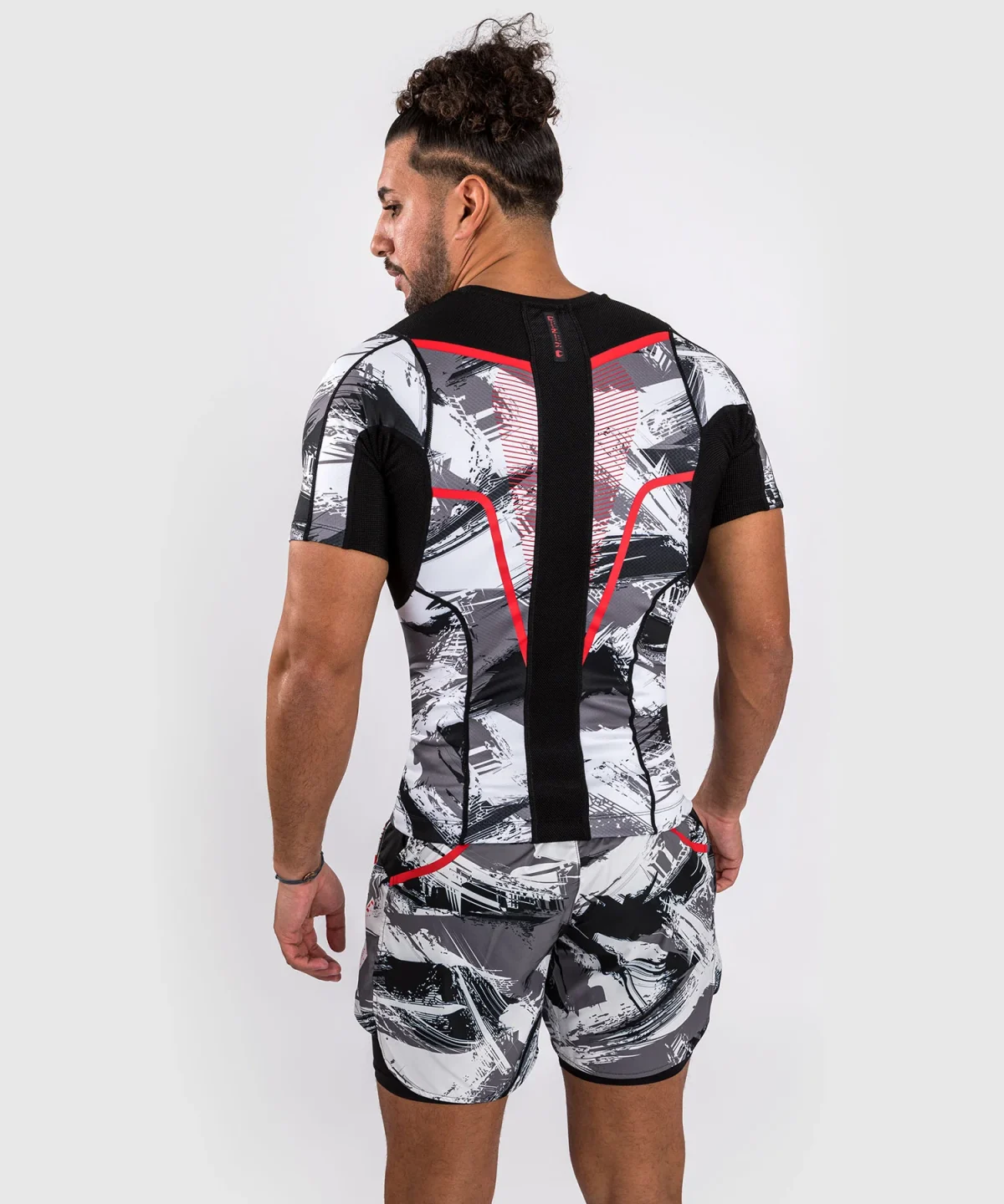 Venum Electron 3.0 Short Sleeve Rashguard - Grey/Red - Image 4