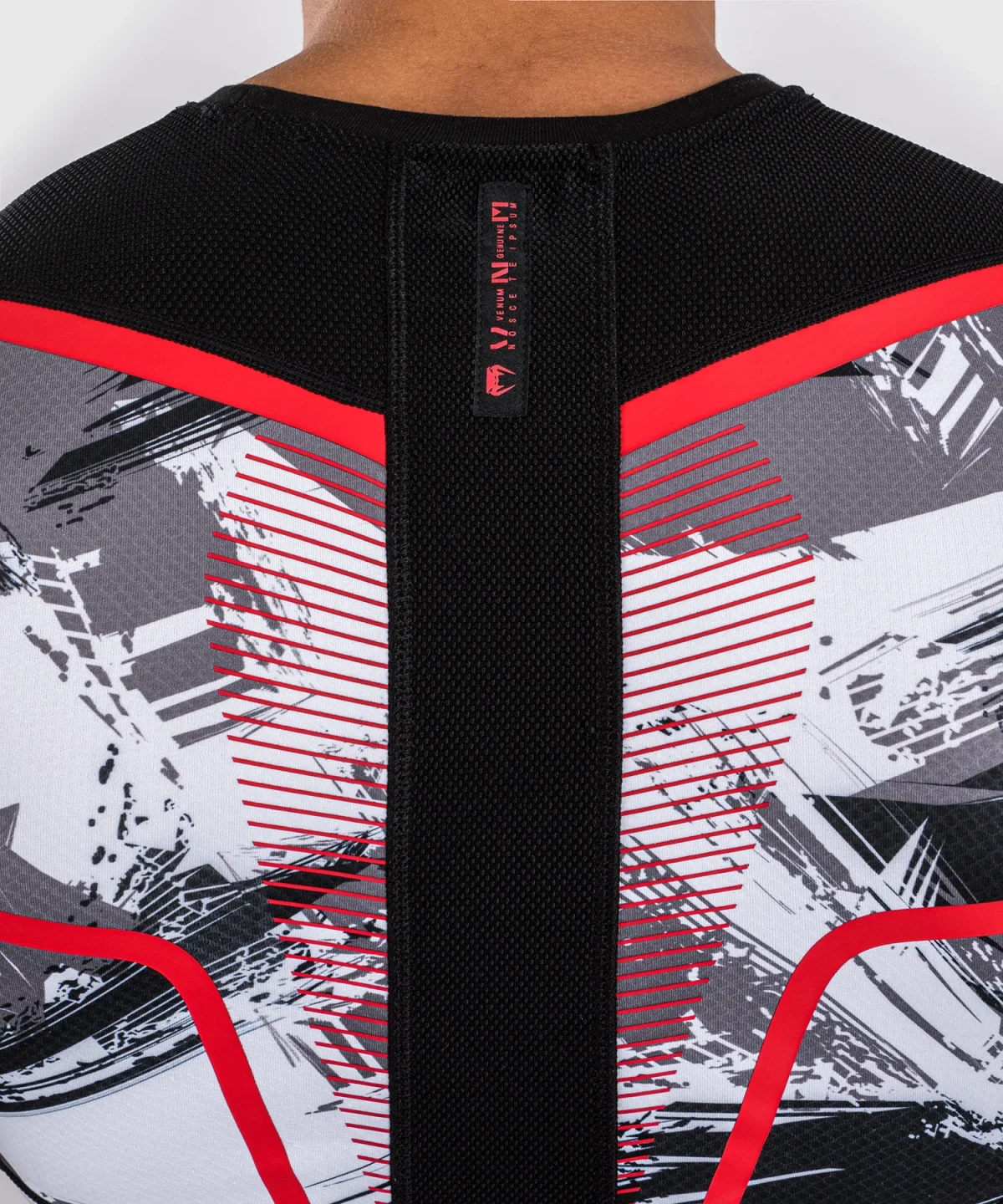 Venum Electron 3.0 Short Sleeve Rashguard - Grey/Red - Image 5