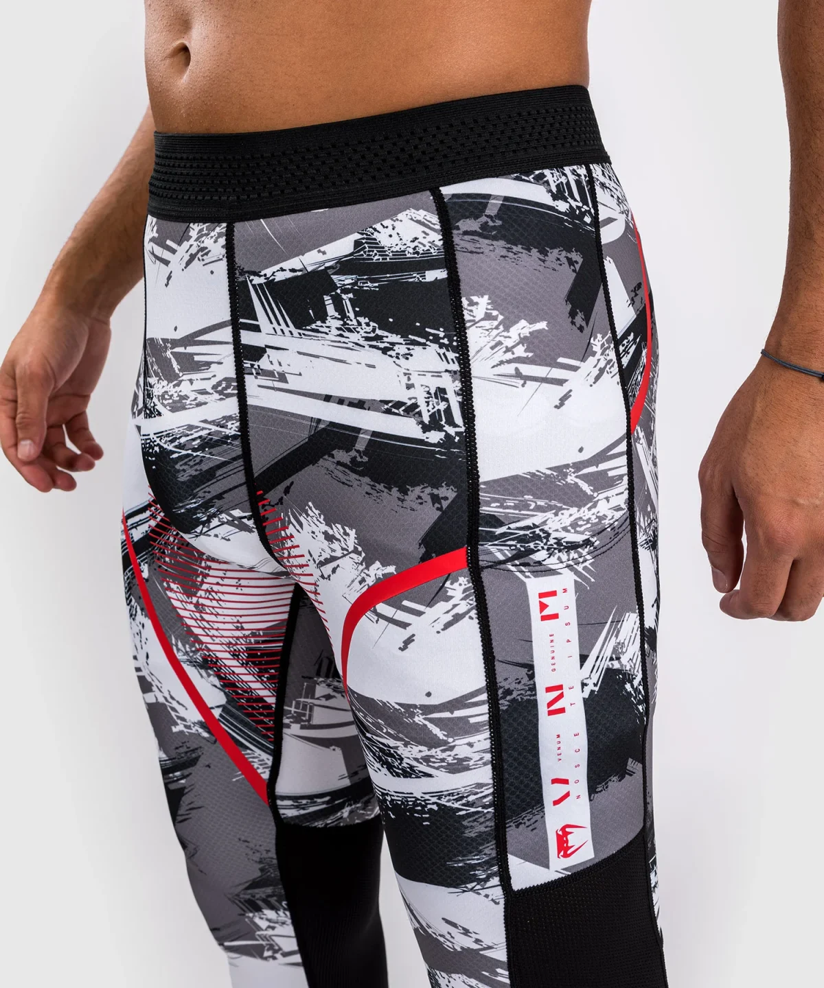 Venum Electron 3.0 Spats - Grey/Red - Image 2