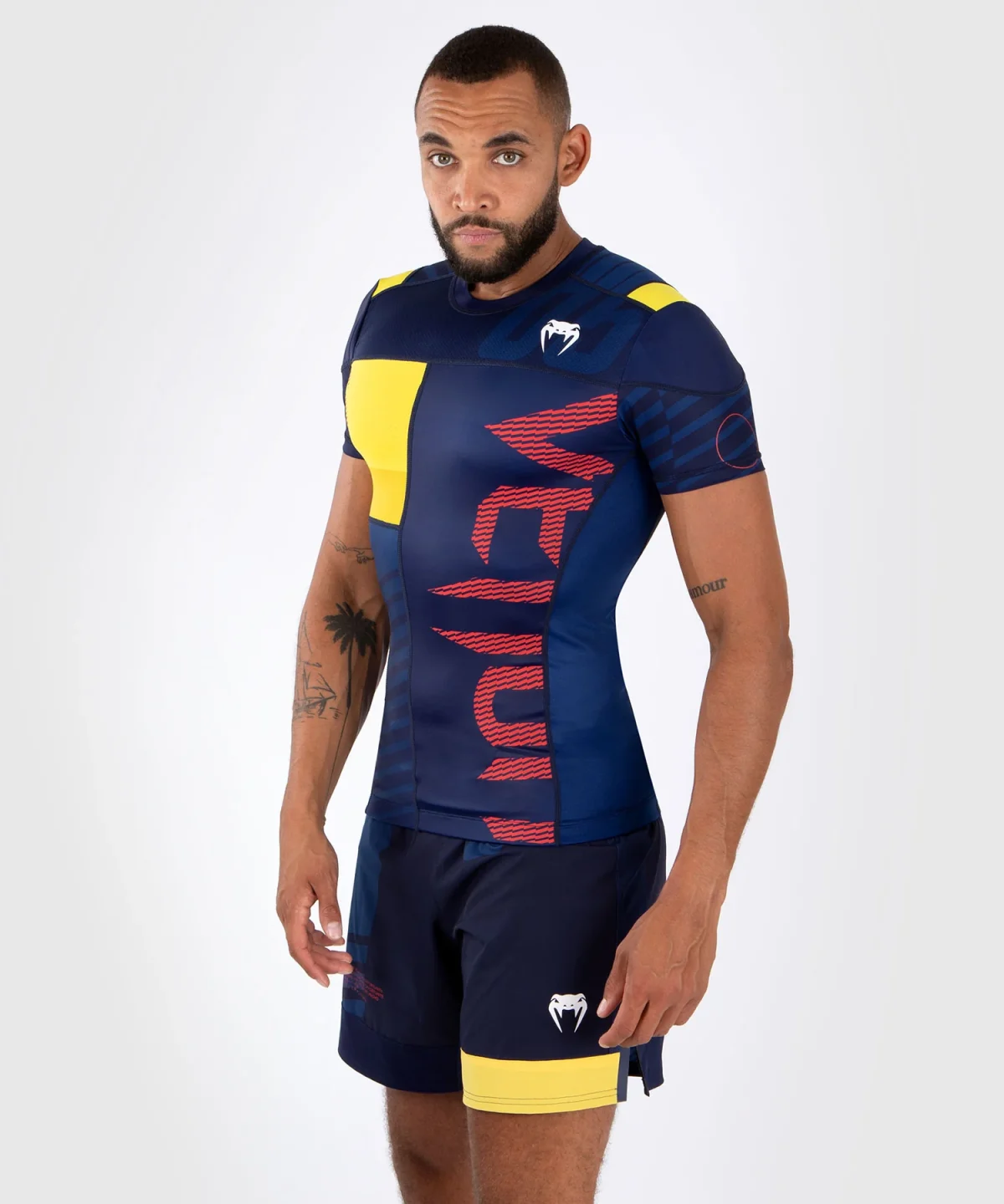Venum Sport 05 Rashguard Short Sleeves - Blue/Yellow - Image 4