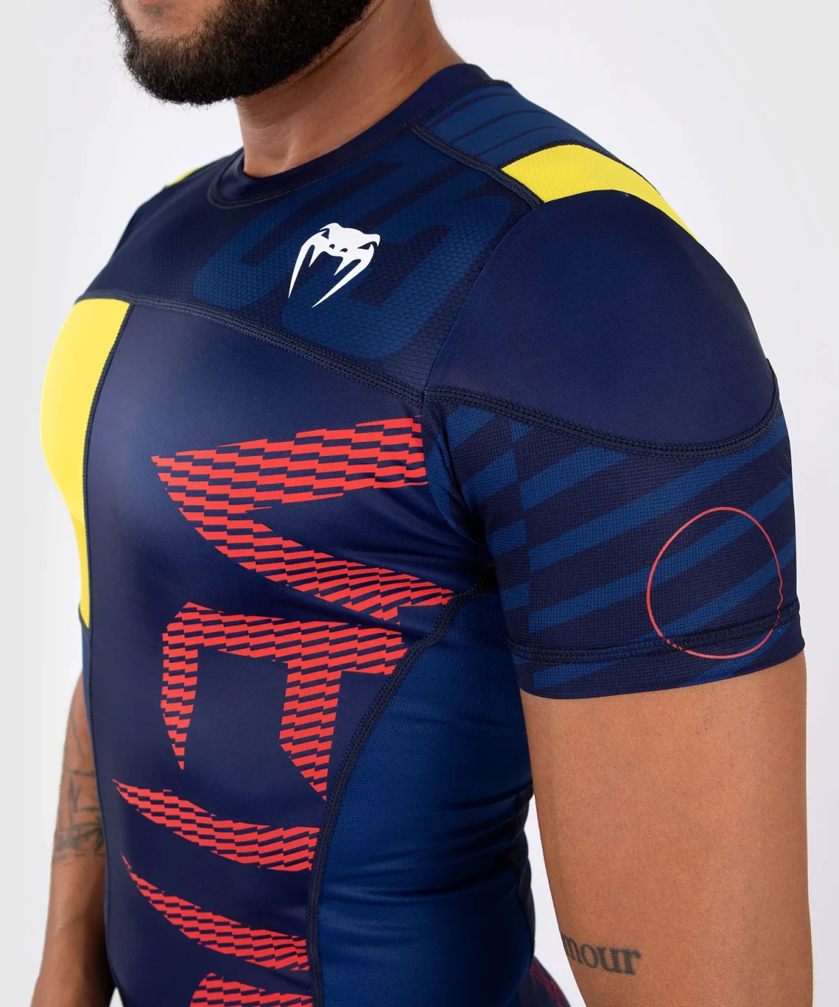 Venum Sport 05 Rashguard Short Sleeves - Blue/Yellow - Image 5