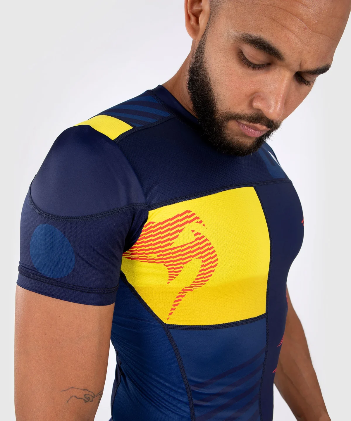 Venum Sport 05 Rashguard Short Sleeves - Blue/Yellow - Image 6