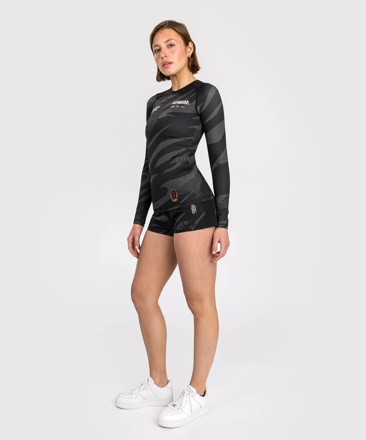 FC Adrenaline by Venum Fight Week Women’s Performance Long Sleeve Rashguard - Urban Camo - Image 4