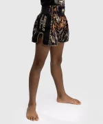 Venum Tiger Kids Muay Thai Shorts - Black/Neon Orange - Image 2