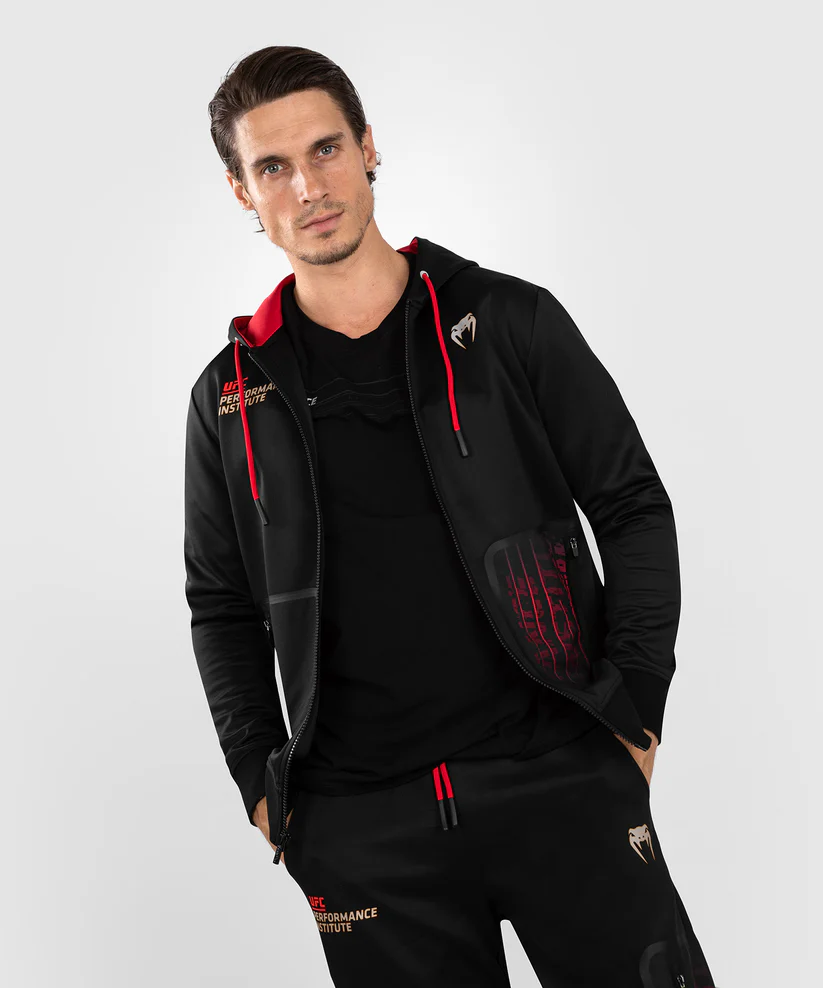 UFC Venum Performance Institute 2.0 Men’s Zip Hoodie - Black/Red - Image 2