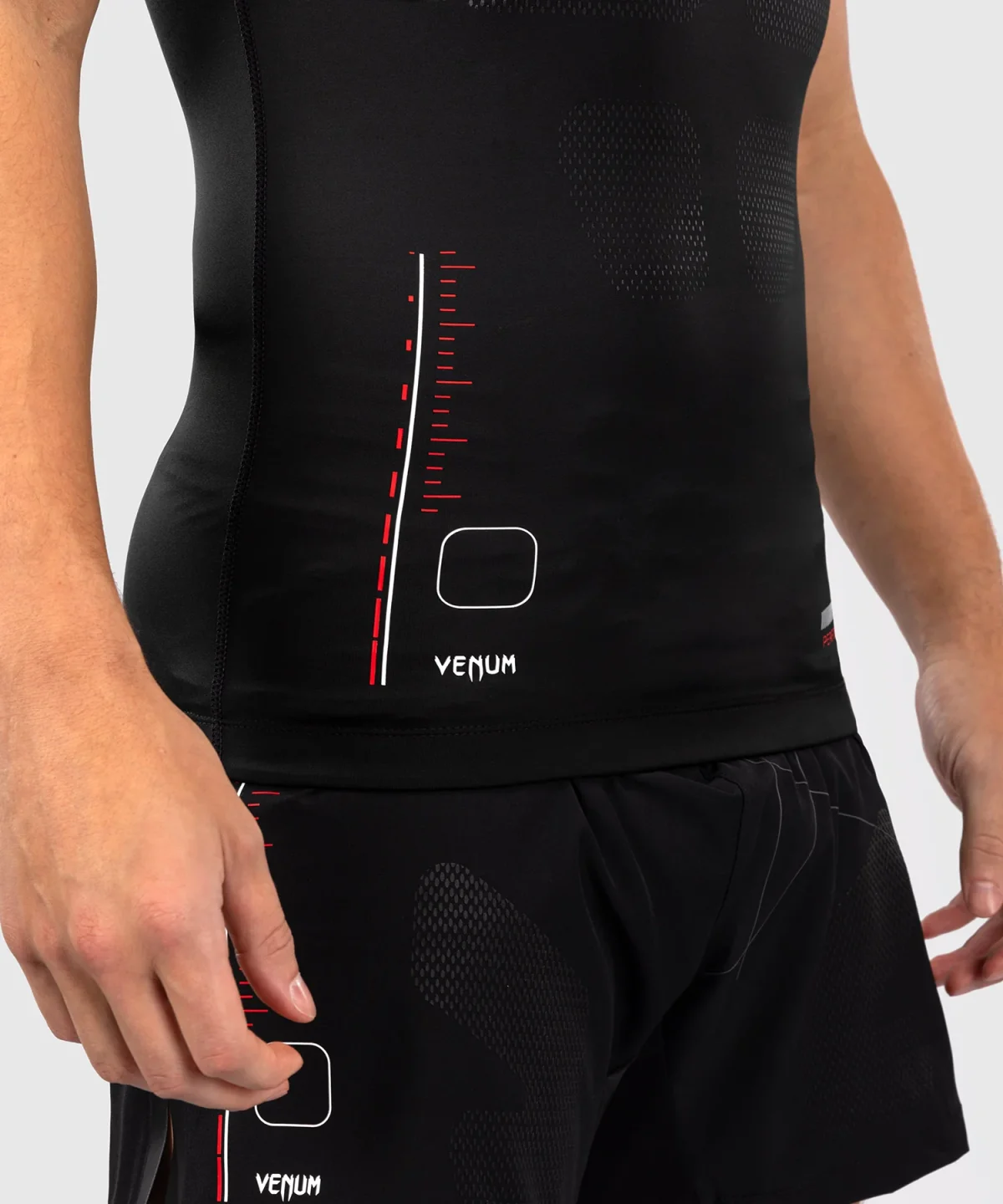 Venum Tactical XT Short Sleeve Rashguard - Black/Fire Red - Image 4