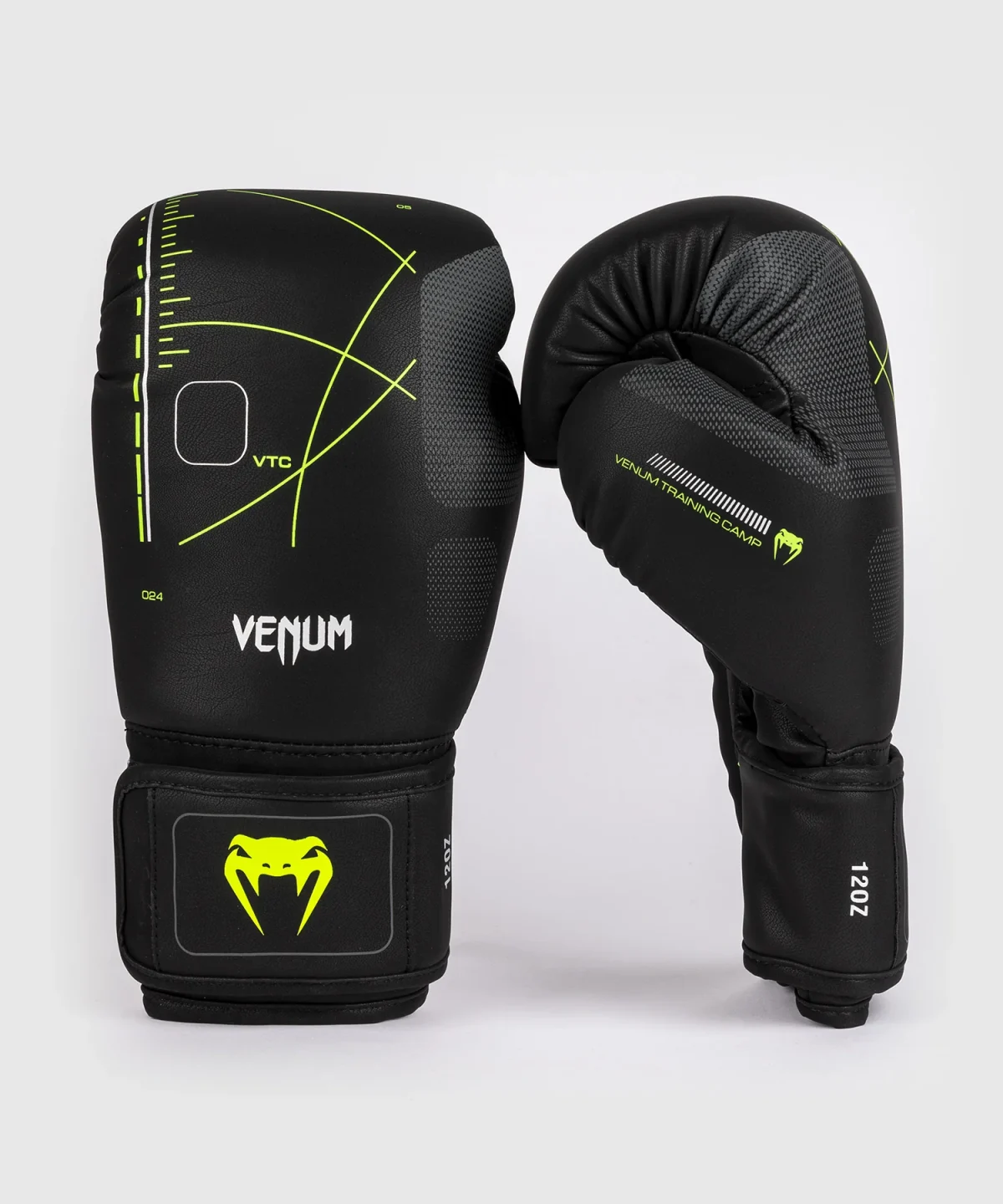 Venum Training Camp 4.0 Boxing Gloves - Black/Neon Green - Image 2