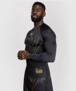 Venum Serpenti Rashguards Long Sleeves - Black/Silver/Gold - Image 2