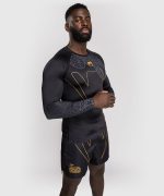 Venum Serpenti Rashguards Long Sleeves - Black/Silver/Gold - Image 4
