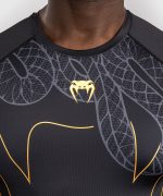 Venum Serpenti Rashguards Long Sleeves - Black/Silver/Gold - Image 5