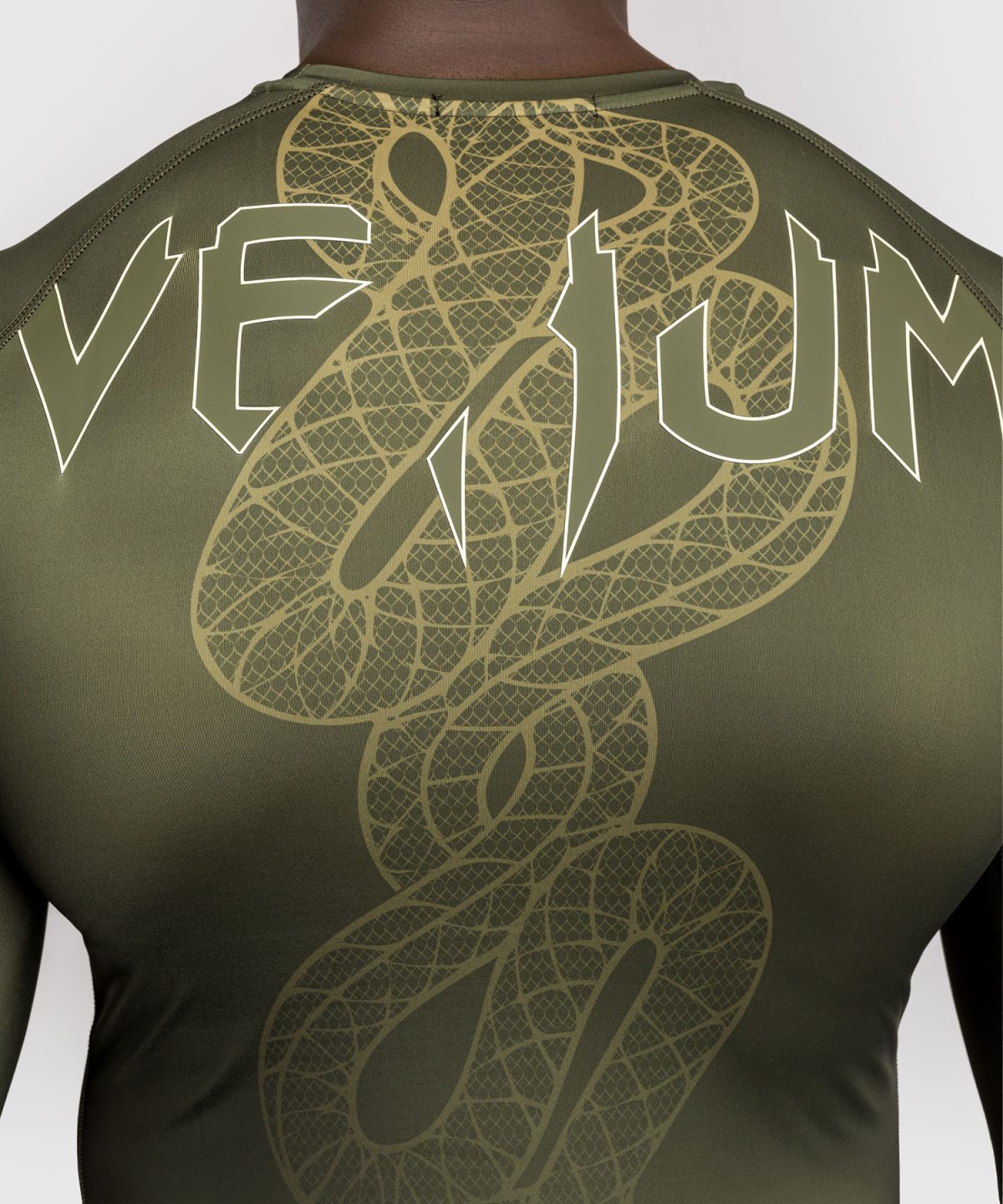 Venum Serpenti Rashguards Long Sleeves - Kaki/Bronze/Ivory - Image 6