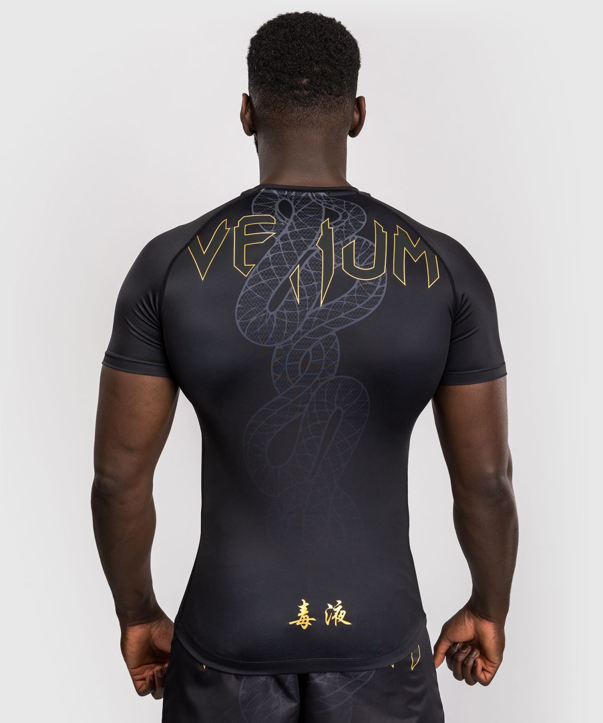 Venum Serpenti Rashguards Short Sleeves - Black/Silver/Gold - Image 3
