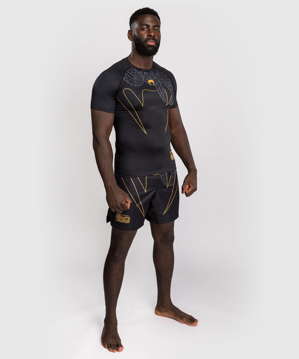 Venum Serpenti Rashguards Short Sleeves - Black/Silver/Gold - Image 4