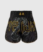 Venum Serpenti Muay Thai Shorts - Black/Silver/Gold - Image 3