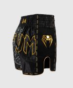 Venum Serpenti Muay Thai Shorts - Black/Silver/Gold - Image 4
