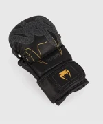 Venum Serpenti Sparring Gloves - Black/Silver/Gold - Image 2