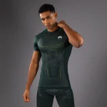 Venum Technical 3.0 Short Sleeve Rashguard - Forest Green - Image 2