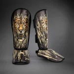 Venum Tiger Kids Shin Guards - Black/Neon Orangе - Image 2